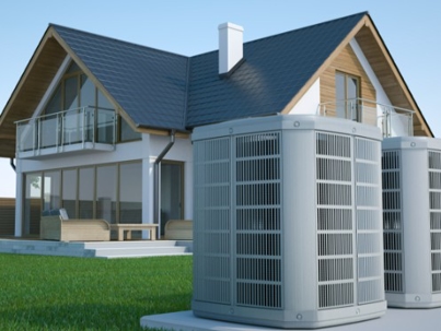 house with heat pumps
